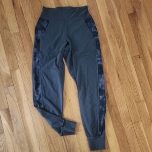 Lululemon Soft Athletica Dark Green Joggers With Camouflage Stripe